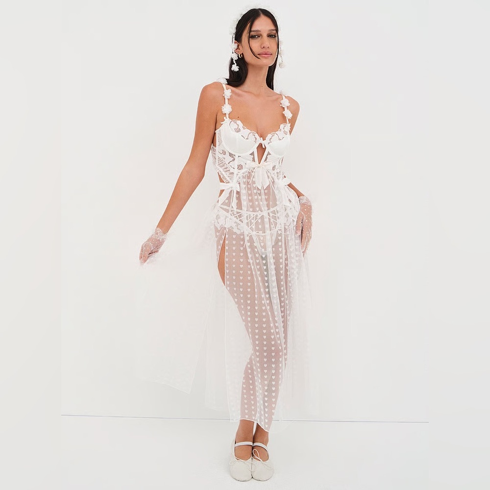 NWT size L Amore Lace Maxi Dress For Love & Lemons Bridal Honeymoon